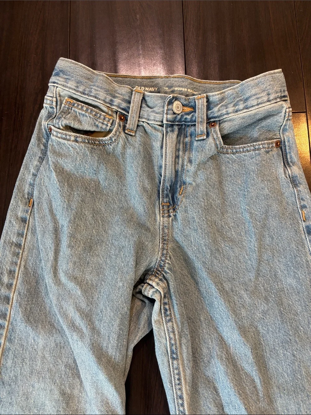 Old Navy Light Blue Super Baggy Adjustable Waist Boys Jeans Size 10